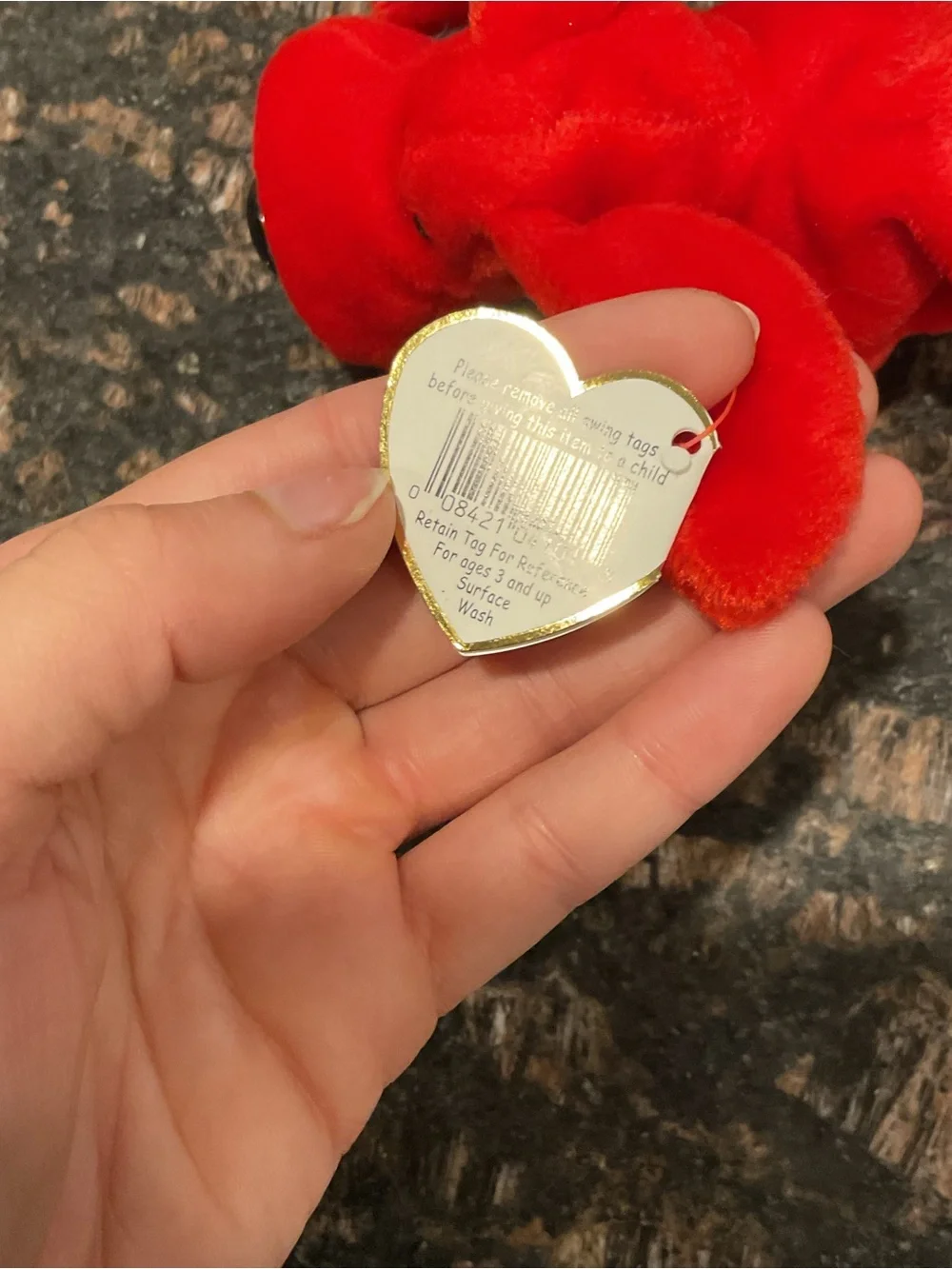 Ty Red Plush Dog Beanie Baby